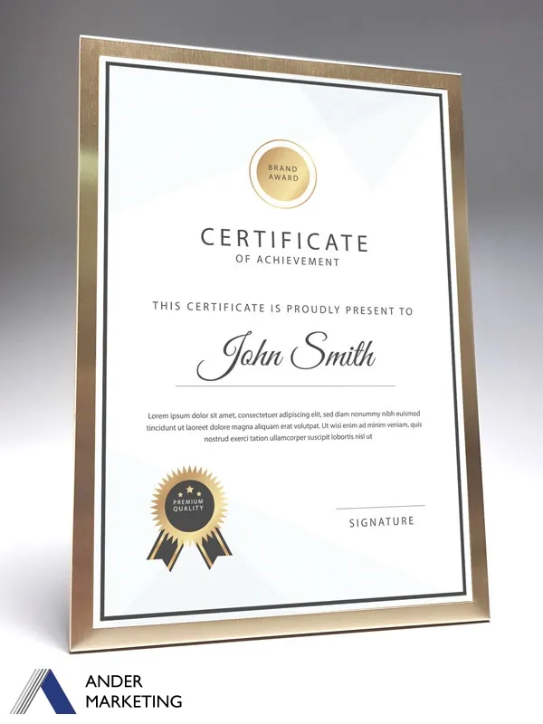 Pf 03 Metal A4 Certificate Frame Ander Marketing Singapore