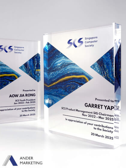 Acrylic Trophy Award Acrylic Trophy Award - Ander Marketing Singapore