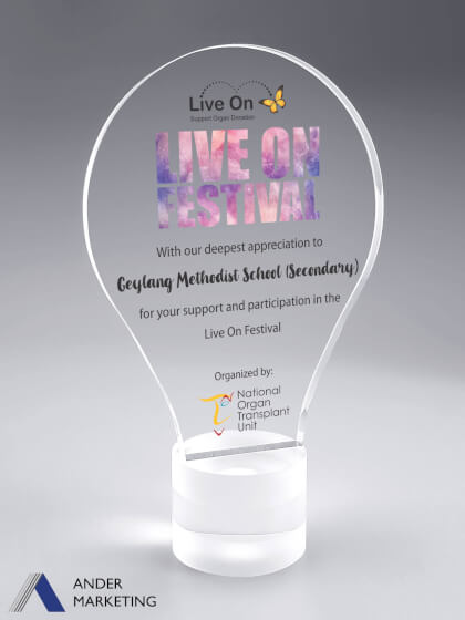 Acrylic Trophy Award Acrylic Trophy Award - Ander Marketing Singapore