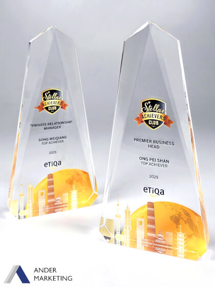 Acrylic Trophy Award - Ander Marketing Singapore