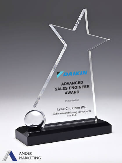 Acrylic Trophy Award Acrylic Trophy Award - Ander Marketing Singapore