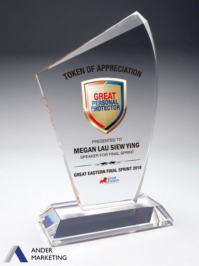 Crystal Trophy Award Crystal Trophy Award - Ander Marketing Singapore