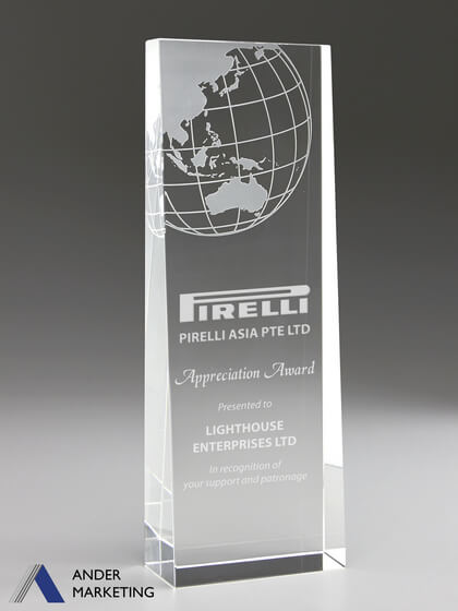 Crystal Trophy Award Crystal Trophy Award - Ander Marketing Singapore