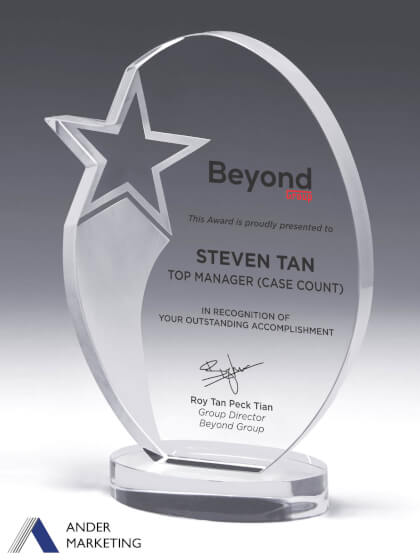 Crystal Trophy Award Crystal Trophy Award - Ander Marketing Singapore