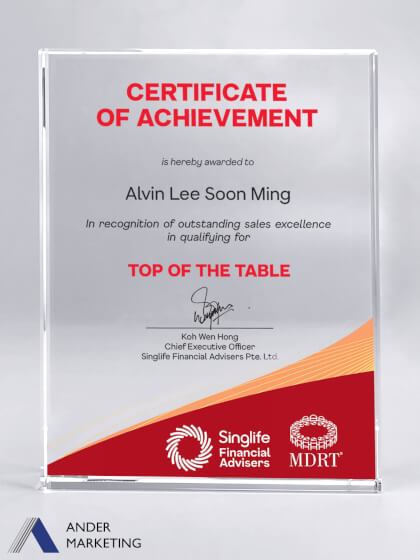 Crystal Trophy Award Crystal Trophy Award - Ander Marketing Singapore