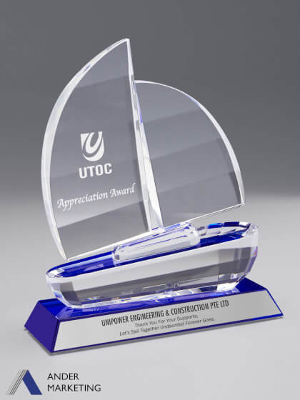 Crystal Trophy Award Crystal Trophy Award - Ander Marketing Singapore