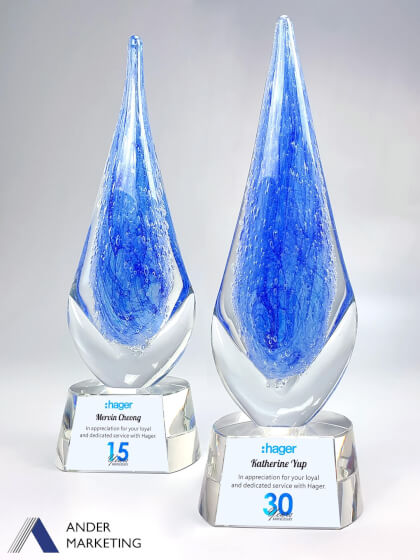 Glass Trophy Award Glass Trophy Award - Ander Marketing Singapore