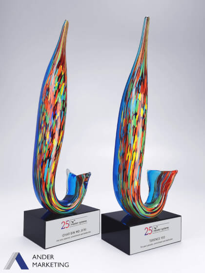 Glass Trophy Award Glass Trophy Award - Ander Marketing Singapore
