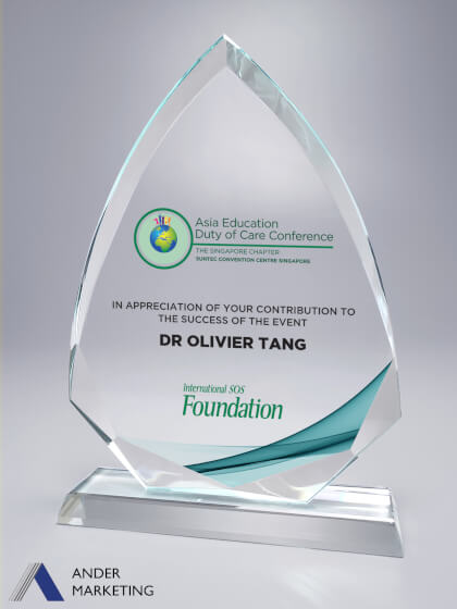 Glass Trophy Award - Ander Marketing Singapore