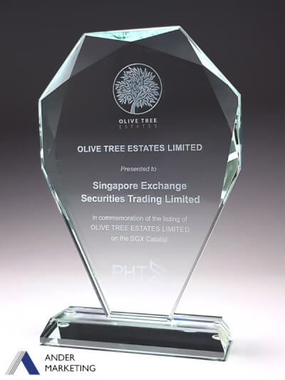 Glass Trophy Award GG-04 Glass Trophy Award GG-04 - Ander Marketing Singapore