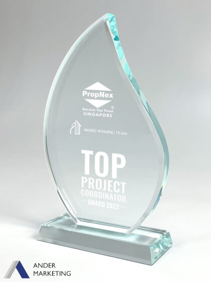 Glass Trophy Award Glass Trophy Award - Ander Marketing Singapore
