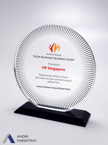 Glass Trophy Award Glass Trophy Award - Ander Marketing Singapore