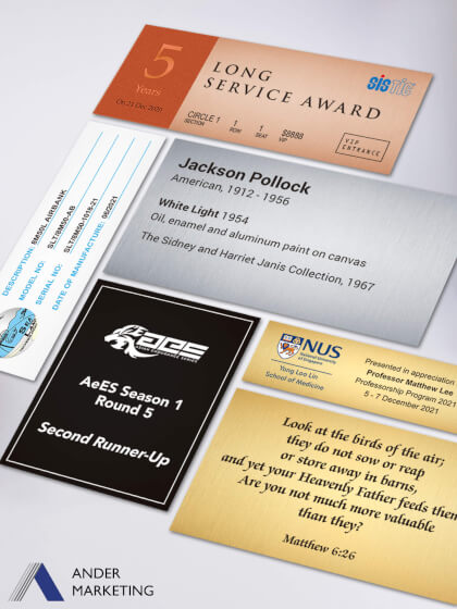 Plaque Plaque - Ander Marketing Singapore