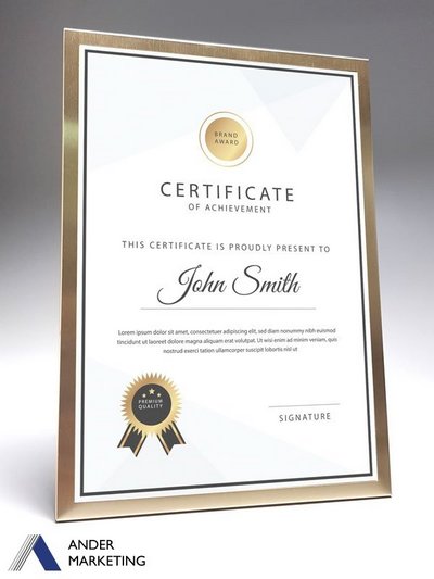 Metal A4 Certificate Frame Metal A4 Certificate Frame - Ander Marketing Singapore