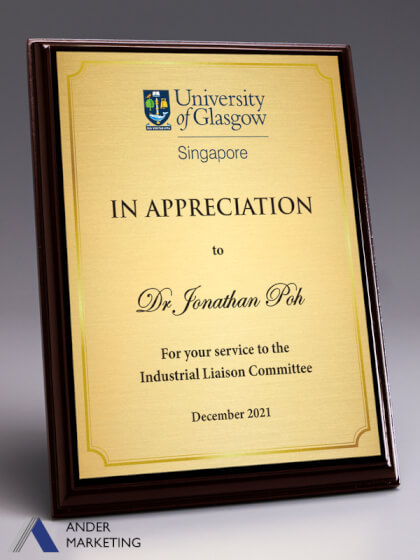 Plaque Plaque - Ander Marketing Singapore