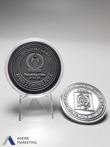 Custom medallion coin with plastic coin case - Ander Marketing Singapore