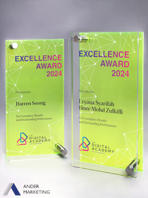 Acrylic Trophy Award - A-36 Ander Marketing Singapore