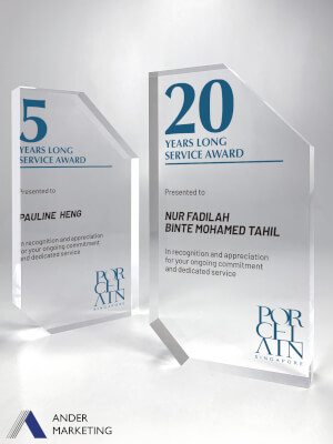 Acrylic Trophy Award - A-38 Ander Marketing Singapore