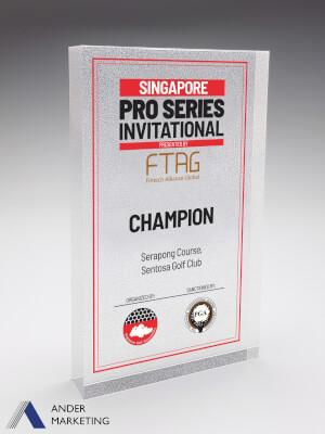 Acrylic Trophy Award - A-69_FROSTED Ander Marketing Singapore