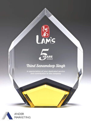 Acrylic Trophy Award - A-73 Ander Marketing Singapore