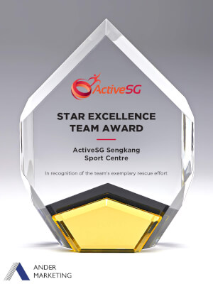 Acrylic Trophy Award - A-73 Ander Marketing Singapore