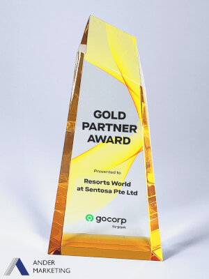 Crystal Trophy Award - CA-256 Ander Marketing Singapore