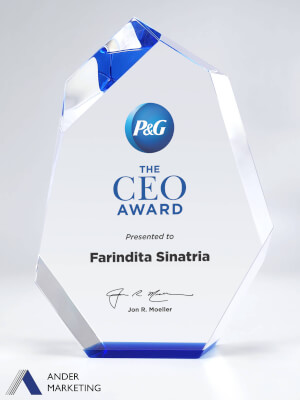 Crystal Trophy Award - CA-304 Ander Marketing Singapore