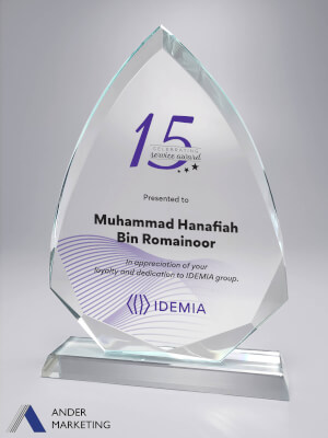 Glass Trophy Award - GG-01 Ander Marketing Singapore