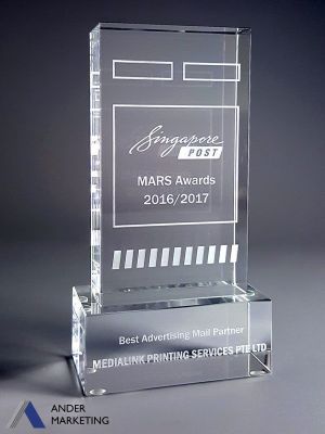 Crystal Trophy Awards - YCA-1420 Ander Marketing Singapore