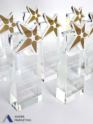 Custom Trophy Award - YCA-3465 Ander Marketing Singapore