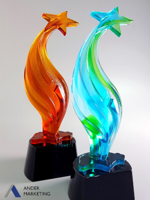 Custom liuli trophy - YLL-1135 Ander Marketing Singapore